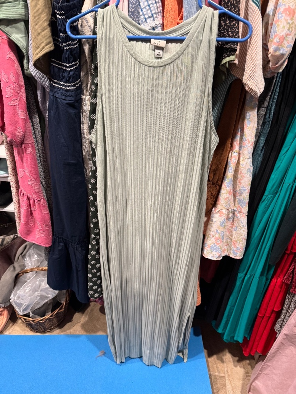 Target pleated sage maxi dress
